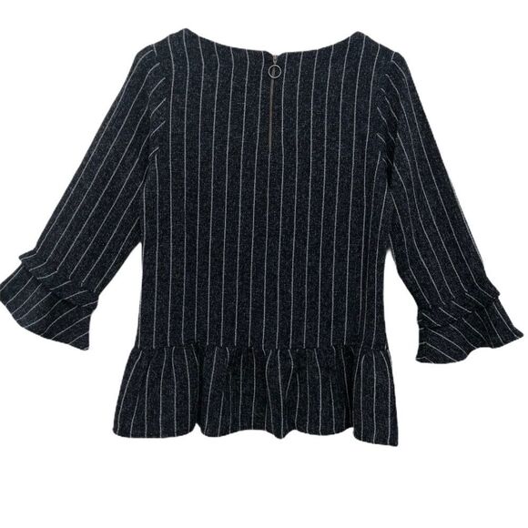 LATIN QUARTERS Blouse Blue/White Striped P… - Picture 4 of 7